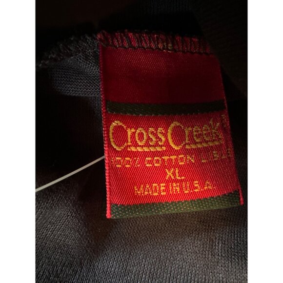 Cross Creek Black Long Sleeve Turtleneck Embroidered Witch XL Cotton Vintage 80s - Picture 4 of 5